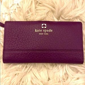 Kate Spade soft-textured purple pebble  wallet
